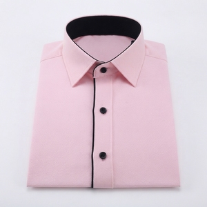 Camisas de Vestir para Hombre de Color Sólido, Manga Larga, Cuello Clásico, Antiarrugas, Ropa Formal, Blanco, Menta, Rosa, Azul, Rojo, 100% Algodón Popelina - Product Image 3