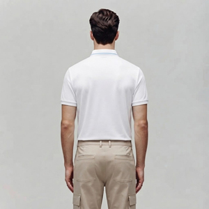 Chemises décontractées unies pour hommes, broderie personnalisée, séchage rapide, respirantes, 100 % coton tricoté, manches courtes – Grande Vente Été - Product Image 3