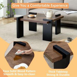 Tavolino da Caffè Moderno Minimalista in MDF Color Noce, Dimensioni 31.5, per Soggiorni e Aree Relax - Product Image 5