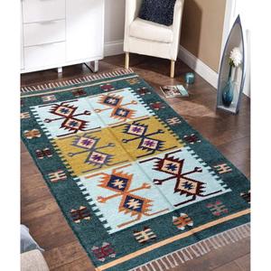 Tapis Dhurrie polyvalent en coton de soie 3x5 pieds pour chambre minimaliste ou coin salon confortable - Product Image 1