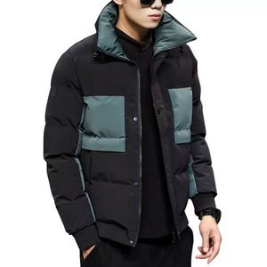 Custom Men's Hip Hop Hooded Puffer Jacket 100% Polyester Fiber Filling Ultralight <b>Winter</b> <b>Coat</b> <b>White</b> Front ZESHAN ZAFAR PRODUCTS - Product Image 5
