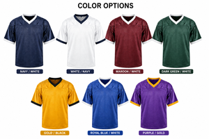 Maillot de football américain personnalisé en maille respirante, séchage rapide, manches courtes, uniforme d'équipe, impression de lettres, col en V, pour homme, printemps-automne - Product Image 4