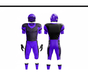 Ensemble de maillots de football américain professionnels, design personnalisé, tissu respirant |   Tenue de football d'équipe |   Vêtements de sport en polyester respirant - Product Image 3