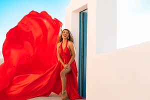 Vestido Maxi de Satén Fluido de Seda para Mujer, con Cuello Halter, Corte A, Cola Watteau, Sujetador Incorporado, Cómodo y de Lujo - Precio Mayorista - Product Image 2