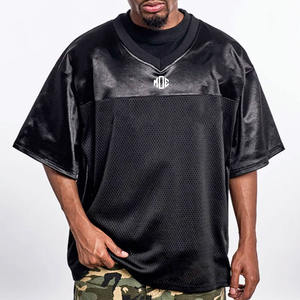 Maillot de football américain unisexe surdimensionné en maille polyester respirante, style streetwear personnalisé, fournisseur OEM en gros - Product Image 5