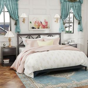 Wooden End <b>Side</b> Table Nightstand with Drawer Storage Shelf - Product Image 3