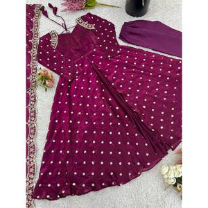 Vestidos de noche de diseñador Vestido de fiesta con Dupatta y aspecto elegante inferior - Product Image 3