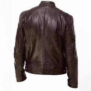 XiangHong Unisex Vintage <b>Black</b> Leather Jacket High Street Genuine Leather <b>Windbreaker</b> Stand Collar Winter Clothing Breathable - Product Image 5