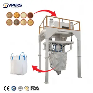 Máquina de enchimento FIBC para sacos a granel de cimento e material de construção automatizado VPEKS para enchimento eficiente de sacos de grãos enormes