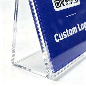 Support de Table en Acrylique Personnalisé avec Logo, Présentoir Transparent, Cadre pour Code QR, Porte-Menus de Bureau pour Restaurant et Promotion au Bureau - Product Image 2