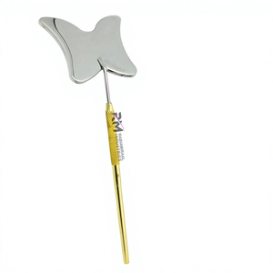 Silver Shin Butterfly Shape Eyelash <b>Mirror</b> And Gold Plasma Handle Diamond Grip Lash <b>Mirror</b> Customized - Product Image 2