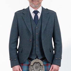 Veste écossaise bleue à motif Argyle avec gilet, haute qualité, prix bas, prête à être expédiée - Product Image 2
