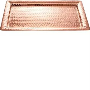 Plateau de service en cuivre de luxe, fait main, en métal, pour la présentation des aliments, vaisselle décorative pour salle à manger, restaurant, hôtel, maison, vente en gros - Product Image 1