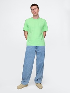 เสื้อยืดผู้ชายสีเขียวล้วน ผ้าฝ้าย แขนสั้น คอกลม ทรงปกติ สวมใส่สบาย ผ้าเจอร์ซีย์ถัก ดีไซน์เรียบง่าย รับผลิตตามสั่ง - Product Image 2