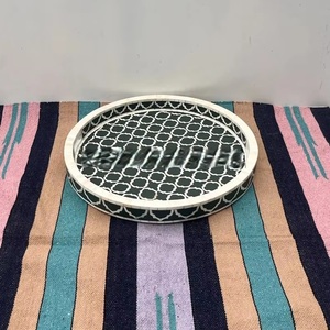 Bandeja Moderna Hecha a Mano con Incrustaciones de Hueso, Suministro Directo de Fábrica, para Decoración del Hogar en Bodas y Diwali, Bandeja Ligera para Servir, de la India - Product Image 1