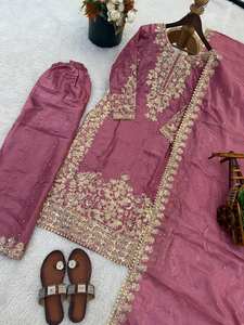 Salwar Kameez en velours bleu roi pour femme, idéal pour les fêtes, en pure soie GMY avec broderies Moti et sequins, séchage rapide, ZAIN EXPORTS - Product Image 4