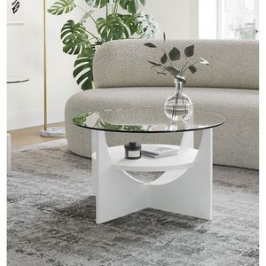 Contemporary U-Shaped <b>White</b> <b>Coffee</b> <b>Table</b> - Product Image 5