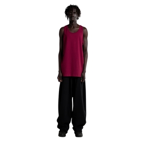 Men's <b>Maroon</b> Tank <b>Top</b> Sleeveless Cotton Solid Color Vest Gym Casual Wear Wholesale Manufacturer - Product Image 1