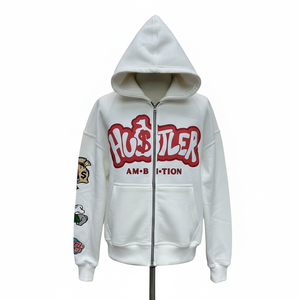 Sudadera con capucha para hombre, diseño único con logo bordado y parches, 100% algodón, fabricada en fábrica, para la temporada de invierno. - Product Image 1