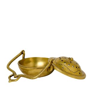 Soporte de incienso de latón con asa para Puja, soporte decorativo de latón para varillas de incienso tradicionales, ideal para el hogar, el templo o como regalo. - Product Image 3