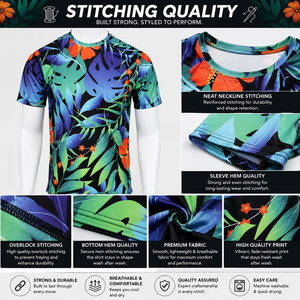 Premium Quality <b>Men's</b> Short Sleeve Sublimation Printed <b>T</b>-<b>Shirt</b> <b>Floral</b> Pattern Quick Dry Casual Wear O-Neck Regular Fit - Product Image 6