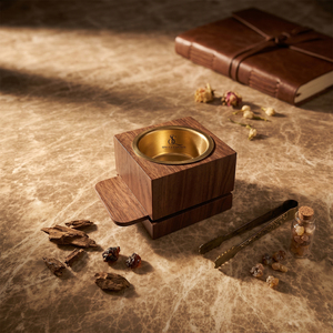 Brûleur à Bakhoor en Bois Créatif, Support d'Encens Oud Arabe Moderne Superposé avec Coupe Métallique Amovible, Vente en Gros pour Utilisation d'Encens - Product Image 6