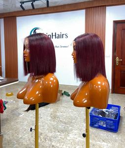 Peluca de Cabello Humano Vietnamita Virgen, Liso, con Doble Trama, Frente de Encaje Transparente HD, Negro Natural, 180% - Product Image 3