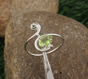 Classic Minimalist Peridot Ring 925 Sterling Silver Women's Dainty <b>Green</b> Birthstone <b>Jewelry</b> Certified Wholesale - Product Image 2