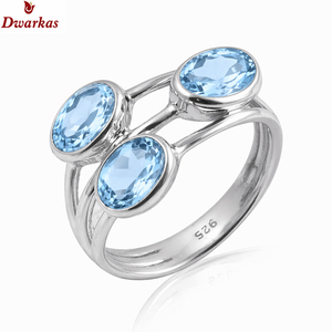 Hot sale trendy fine jewelry 925 sterling <b>silver</b> white topaz three gemstone <b>ring</b> for <b>men</b> fashion parties gift jewelry - Product Image 3