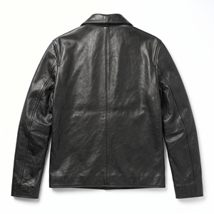 Soldes d'hiver : Blouson en cuir noir pour homme, col rabattable, imperméable, écologique, coupe-vent, décontracté, toutes saisons - Product Image 5