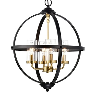 โคมไฟแขวนกลางแจ้งทรงกลมทันสมัย โครงโลหะ กันน้ำ เหมาะสำหรับระเบียง สวน และเพดาน - Product Image 2