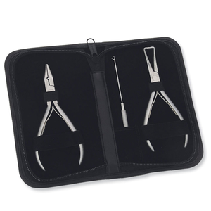 Brand Quality 4 Pcs Professional Stainless Steel & Plastic Hair <b>Extension</b> & <b>Beading</b> Tool Kit with Needle Hook Custom Packaging - Product Image 4