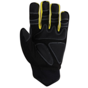 Guantes de trabajo resistentes hechos de cuero vacuno de primera calidad con palma y dedos reforzados en venta - Product Image 2