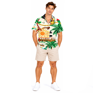 Camisa Estilo Isleño para Hombre, Estampado Personalizado, Ropa Tropical para Vacaciones, Ligera, Suave, de Poliéster, Colección de Ropa de Verano para Resort - Product Image 5