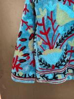 Veste matelassée authentique brodée à la main, tricotée, écologique, respirante, avec motifs floraux, tissu en velours, doublure en coton