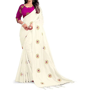 Sari nupcial para mujer con bordados elaborados, pedrería decorativa y acabado premium para celebraciones de bodas glamurosas - Product Image 1