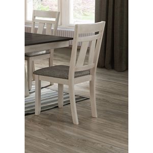 Set di 2 Sedie da Pranzo Stile Cottage, Seduta Imbottita Grigio Gesso, Struttura in Legno, Design Transizionale per Arredamento Sala da Pranzo - Product Image 4