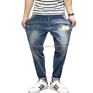 Jeans de Mezclilla para Hombre, Corte Recto, Ajuste Holgado, Lavado a la Piedra, Color Azul Sólido, Estilo Casual, Cintura Media, para Otoño, Tela de Algodón - Product Image 3