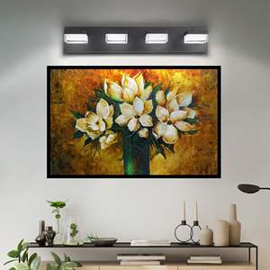 Dimmable 4-<b>Light</b> LED <b>Bathroom</b> Vanity <b>Light</b> 24W Cool White 6000K Matt <b>Black</b> <b>Bathroom</b> <b>Light</b> Fixtures - Product Image 1