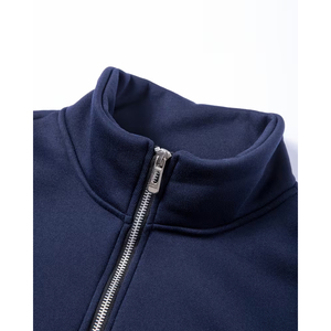 Custom Logo Men's Half Zip Sweatshirt Oversized Fit Grey Fleece <b>Mock</b> <b>Neck</b> Streetwear Casual Cotton <b>Top</b> - Product Image 3