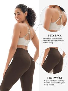 Leggings moldeadores de cintura alta para mujer con sujetador deportivo con copas extraíbles, conjunto de dos piezas cómodo y elástico para entrenamiento, correr y actividades deportivas. - Product Image 4