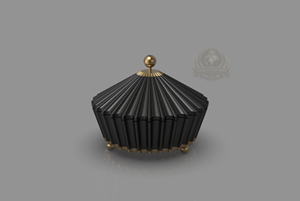 โถตกแต่งหรูหราพร้อมฝาปิด สีดำและสีทอง ภาชนะเก็บของดีไซน์เนอร์พร้อมฝาปิด โถตกแต่งโต๊ะสไตล์โมเดิร์น ของตกแต่งระดับพรีเมียม - Product Image 2