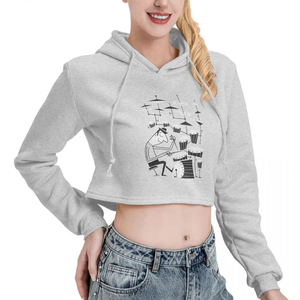Hoodies courts respirants anti-boulochage pour femmes, faible MOQ, personnalisez vos propres hoodies courts pour femme - Product Image 6