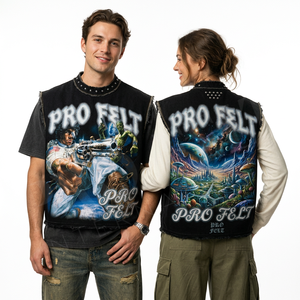 Vintage Washed <b>Rhinestone</b> Brand Name Custom Sleeveless Tank <b>Top</b> Men Streetwear Washed Cotton Distressed Shirt Casual Style Shirt - Product Image 2