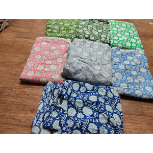 many colour Bohemian Floral Screen Printed Cotton Twill Fabric <b>Large</b> Capacity Open Closure Custom Made Cosmetic Bag Gift for Her - Product Image 2