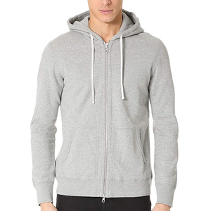 Sweat à capuche zippé en molleton 100 % coton pour homme, coupe classique, couleur unie, confortable et élégant, qualité supérieure, personnalisable OEM - Product Image 1