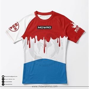 Camiseta de Compresión Mawra Personalizada Sublimada para BJJ, Manga Corta, para Hombre, Sin Gi, Grappling, MMA, Entrenamiento - Product Image 3