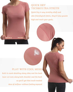 Camisetas Deportivas de Moda para Mujer 2026, Manga Corta, Compresión Atlética, Secado Rápido, para Yoga y Gimnasio, con Talla y Logotipo Personalizados - Product Image 6