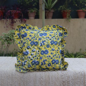 Best Handmade Bohemian Cotton Pillow Covers Luxury <b>Indian</b> Block Print Frill Cushion Cover Floral <b>Throw</b> Raffle Customizable - Product Image 1