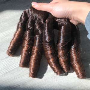 Meilleure qualité pour les extensions de cheveux humains vietnamiens ondulés naturels non traités brun ombre avec livraison rapide style bouclé plein d'entrain - Product Image 3